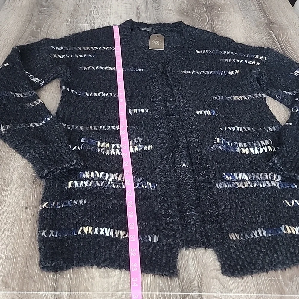 NEW! Janice Apparel Cozy Popcorn Knit Cross Stitch Pattern Cardigan Sweater OSFM